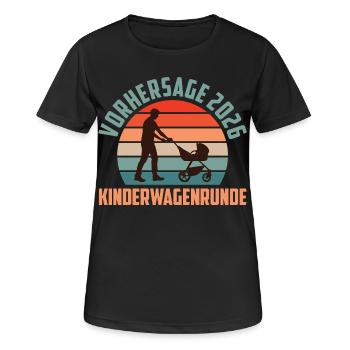 Werdender Vater VORHERSAGE 2026 KINDERWAGEN - Frauen T-Shirt atmungsaktiv - Schwarz - Vorne - AI Model Female 172 light (172cm)