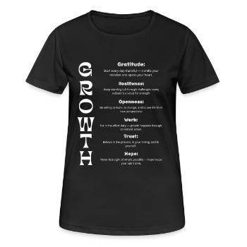 Croissance Développement - T-shirt respirant Femme - noir - Devant - AI Model Female 172 light (172cm)