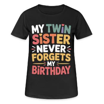 Twins Twin Sister Birthday - Women's Breathable T-Shirt - black - Front - AI Model Female 172 light (172cm)