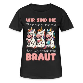 Équipe de la fête de garçon mariée licorne - T-shirt respirant Femme - noir - Devant - AI Model Female 172 light (172cm)