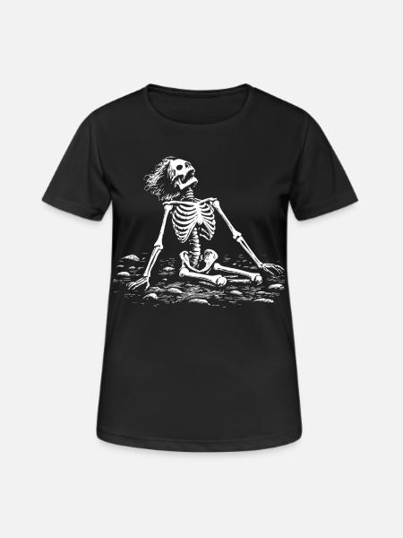Art squelette Design gothique foncé Mystique - T-shirt respirant Femme - noir