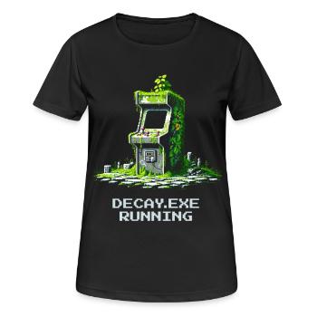 Verfall.exe running | Retro Arcade Dystopia - Women's Breathable T-Shirt - black - Front - AI Model Female 172 light (172cm)