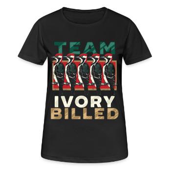 Elfenbein Specht Vogelbeobachter Team Ivory Billed - Frauen T-Shirt atmungsaktiv - Schwarz - Vorne - AI Model Female 172 light (172cm)