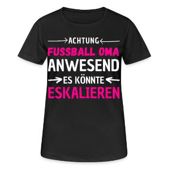 Grandma in the stadium: Football escalation - Women's Breathable T-Shirt - black - Front - AI Model Female 172 light (172cm)