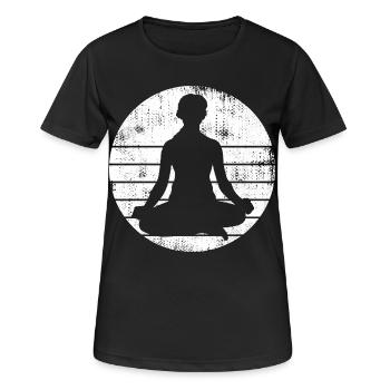 Croquis de yogi - T-shirt respirant Femme - noir - Devant - AI Model Female 172 light (172cm)