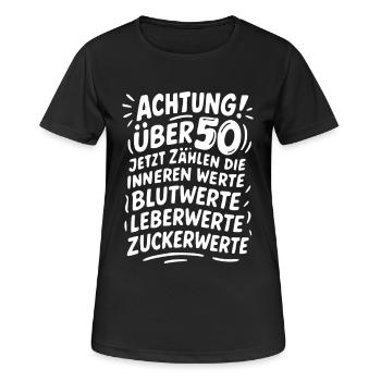 Attention: Over 50 values - Women's Breathable T-Shirt - black - Front - AI Model Female 172 light (172cm)