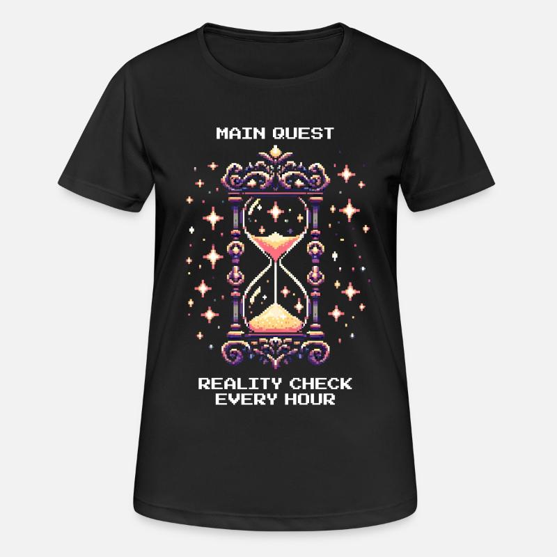 Main Quest: Hourly Reality Check | Lucid dream - Women's Breathable T-Shirt - black