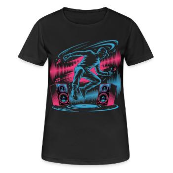 Streetdance Beat – Urban DJ Musik Design - Frauen T-Shirt atmungsaktiv - Schwarz - Vorne - AI Model Female 172 light (172cm)