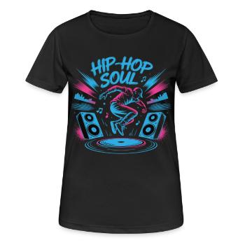 Streetdance Beat – Urban DJ Music Design - T-shirt respirant Femme - noir - Devant - AI Model Female 172 light (172cm)