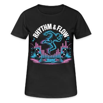 Streetdance Beat – Urban DJ Musik Design - Frauen T-Shirt atmungsaktiv - Schwarz - Vorne - AI Model Female 172 light (172cm)