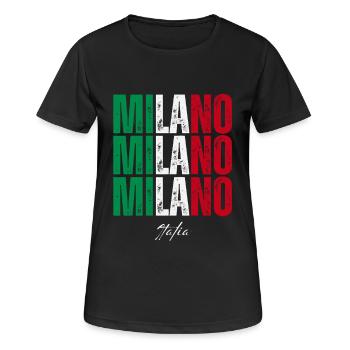 J’aime Milan, Milan Italie - T-shirt respirant Femme - noir - Devant - AI Model Female 172 light (172cm)