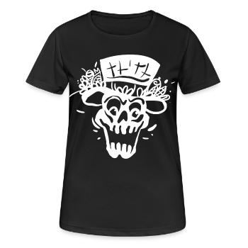 Squelette avec style de ligne de cylindre - T-shirt respirant Femme - noir - Devant - AI Model Female 172 light (172cm)