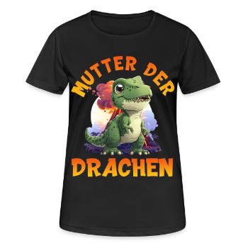 Werdende Mütter MUTTER DER DRACHEN Lustig - Frauen T-Shirt atmungsaktiv - Schwarz - Vorne - AI Model Female 172 light (172cm)