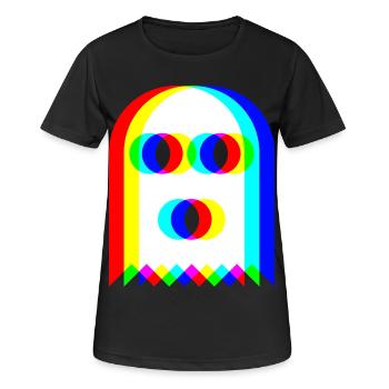 👻 RGB-Geist - Frauen T-Shirt atmungsaktiv - Schwarz - Vorne - AI Model Female 172 light (172cm)
