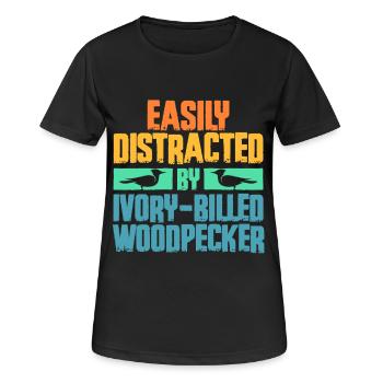 Elfenbein Specht Vogelbeobachter - Frauen T-Shirt atmungsaktiv - Schwarz - Vorne - AI Model Female 172 light (172cm)