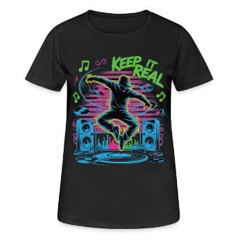 Streetdance Beat – Urban DJ Music Design - T-shirt respirant Femme - noir - Devant - AI Model Female 172 light (172cm)