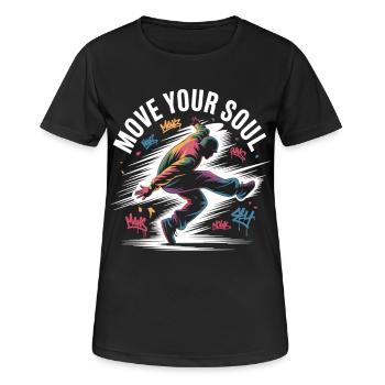 Streetdance Beat – Urban DJ Music Design - T-shirt respirant Femme - noir - Devant - AI Model Female 172 light (172cm)