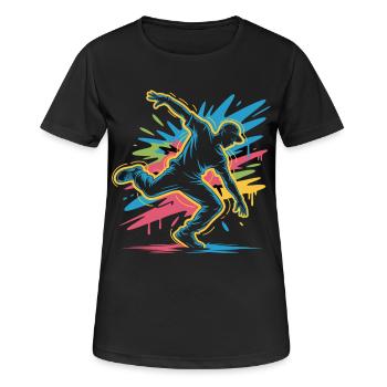 Streetdance Beat – Urban DJ Music Design - T-shirt respirant Femme - noir - Devant - AI Model Female 172 light (172cm)