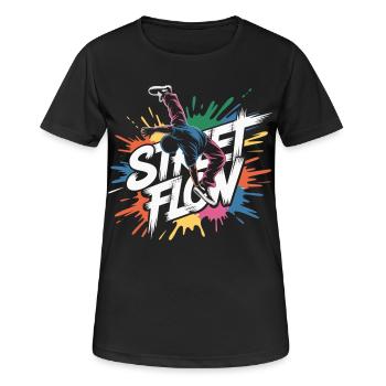 Streetdance Beat – Urban DJ Musik Design - Frauen T-Shirt atmungsaktiv - Schwarz - Vorne - AI Model Female 172 light (172cm)