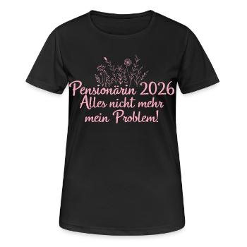 Pensioner 2026 Pension Farewell work colleague - Women's Breathable T-Shirt - black - Front - AI Model Female 172 light (172cm)