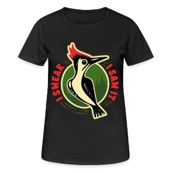 Elfenbein Specht Vogelbeobachter I Swear I Saw It - Frauen T-Shirt atmungsaktiv - Schwarz - Vorne - AI Model Female 172 light (172cm)
