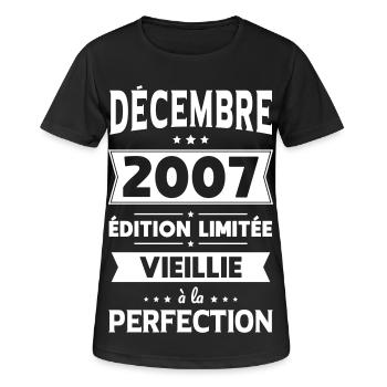 18th Birthday - December 2007 Perfection - Women's Breathable T-Shirt - black - Front - AI Model Female 172 light (172cm)