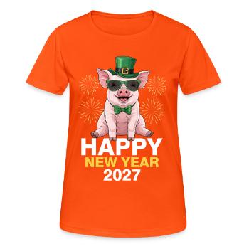 Happy New Year 2027 - Women's Breathable T-Shirt - neon orange - Front - AI Model Female 172 dark (172cm)