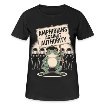 Les amphibiens contre l’autorité Portland - T-shirt respirant Femme - noir - Devant - AI Model Female 172 light (172cm)
