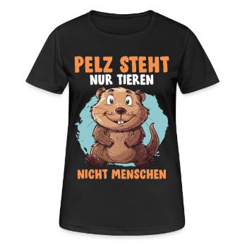 Tierschutz PELZ STEHT NUR TIEREN Lustiges - Frauen T-Shirt atmungsaktiv - Schwarz - Vorne - AI Model Female 172 light (172cm)
