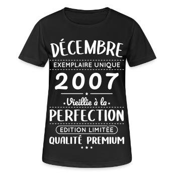 18th Birthday - December 2007 Perfection - Women's Breathable T-Shirt - black - Front - AI Model Female 172 light (172cm)