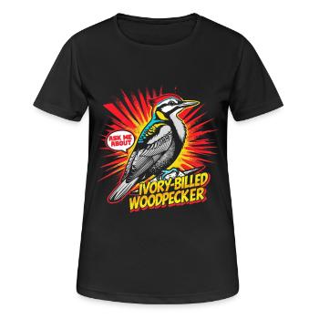 Elfenbein Specht Vogelbeobachter - Frauen T-Shirt atmungsaktiv - Schwarz - Vorne - AI Model Female 172 light (172cm)