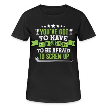 Golf - Frauen T-Shirt atmungsaktiv - Schwarz - Vorne - AI Model Female 172 light (172cm)