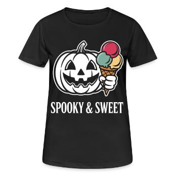 Crème glacée d’Halloween effrayante et sucrée - T-shirt respirant Femme - noir - Devant - AI Model Female 172 light (172cm)