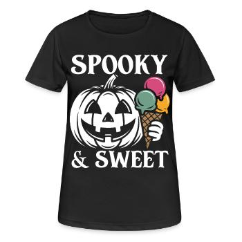 Spooky & Sweet Halloween Eis - Frauen T-Shirt atmungsaktiv - Schwarz - Vorne - AI Model Female 172 light (172cm)