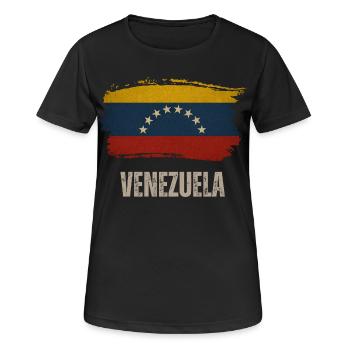 Drapeau du Venezuela, vintage Venezuela - T-shirt respirant Femme - noir - Devant - AI Model Female 172 light (172cm)