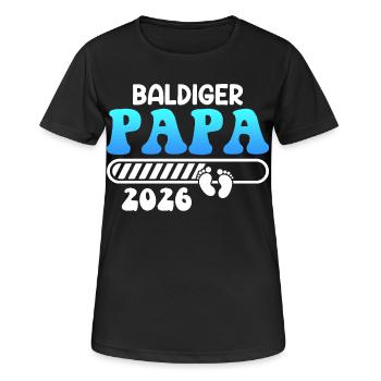 BALD PAPA 2026 Vaterschaft Lustiges - Frauen T-Shirt atmungsaktiv - Schwarz - Vorne - AI Model Female 172 light (172cm)