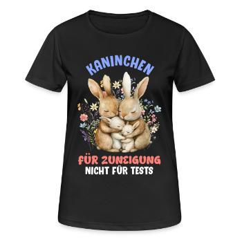 Bien-être animal LAPINS POUR L’ADDICTION PAS POUR LES TESTS - T-shirt respirant Femme - noir - Devant - AI Model Female 172 light (172cm)