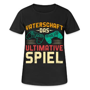 VATERSCHAFT DAS ULTIMATIVE SPIEL Lustiges - Frauen T-Shirt atmungsaktiv - Schwarz - Vorne - AI Model Female 172 light (172cm)
