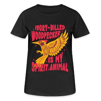 Elfenbein Specht Vogelbeobachter - Frauen T-Shirt atmungsaktiv - Schwarz - Vorne - AI Model Female 172 light (172cm)