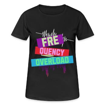 Frequency Overload Rave EDM - Women's Breathable T-Shirt - black - Front - AI Model Female 172 light (172cm)