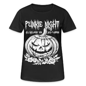 Punkie Night Jack O'Lantern Weißes Design - Frauen T-Shirt atmungsaktiv - Schwarz - Vorne - AI Model Female 172 light (172cm)