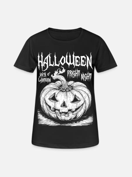 Halloween Jack O' Lantern White Design - Women's Breathable T-Shirt - black