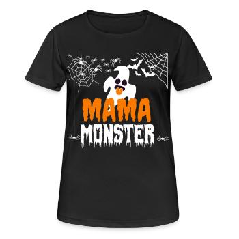 Mama Monster Halloween Shirt Kostüm Gespenst Geist - Frauen T-Shirt atmungsaktiv - Schwarz - Vorne - AI Model Female 172 light (172cm)