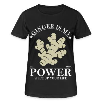 Le gingembre est mon design de pouvoir - T-shirt respirant Femme - noir - Devant - AI Model Female 172 light (172cm)