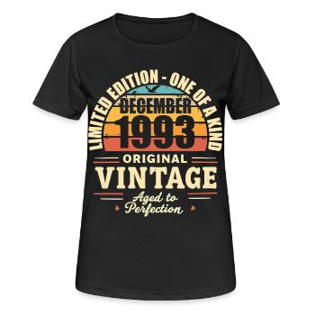 fête d anniversaire décembre 1993 - december 1993 - T-shirt respirant Femme - noir - Devant - AI Model Female 172 light (172cm)