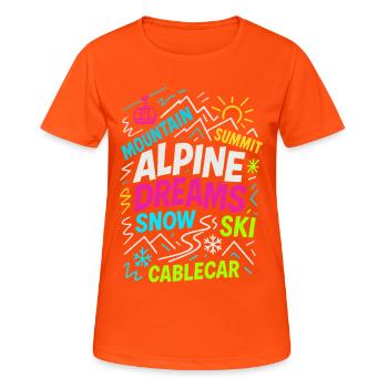 Alpine Dreams | Winter Ski Design - Frauen T-Shirt atmungsaktiv - Neonorange - Vorne - AI Model Female 172 dark (172cm)