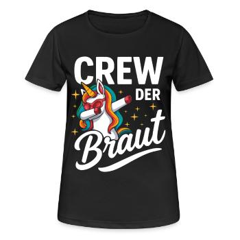 Crew der Braut Einhorn Shirt Junggesellenabschied - Frauen T-Shirt atmungsaktiv - Schwarz - Vorne - AI Model Female 172 light (172cm)