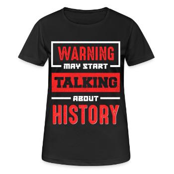 Warnung Geschichte Reden Jetzt - Frauen T-Shirt atmungsaktiv - Schwarz - Vorne - AI Model Female 172 light (172cm)
