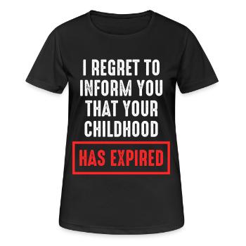 L’enfance a expiré en disant - T-shirt respirant Femme - noir - Devant - AI Model Female 172 light (172cm)