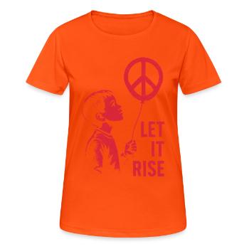 Let It Rise Peace Sign Hope Protest Symbolism - Women's Breathable T-Shirt - neon orange - Front - AI Model Female 172 dark (172cm)